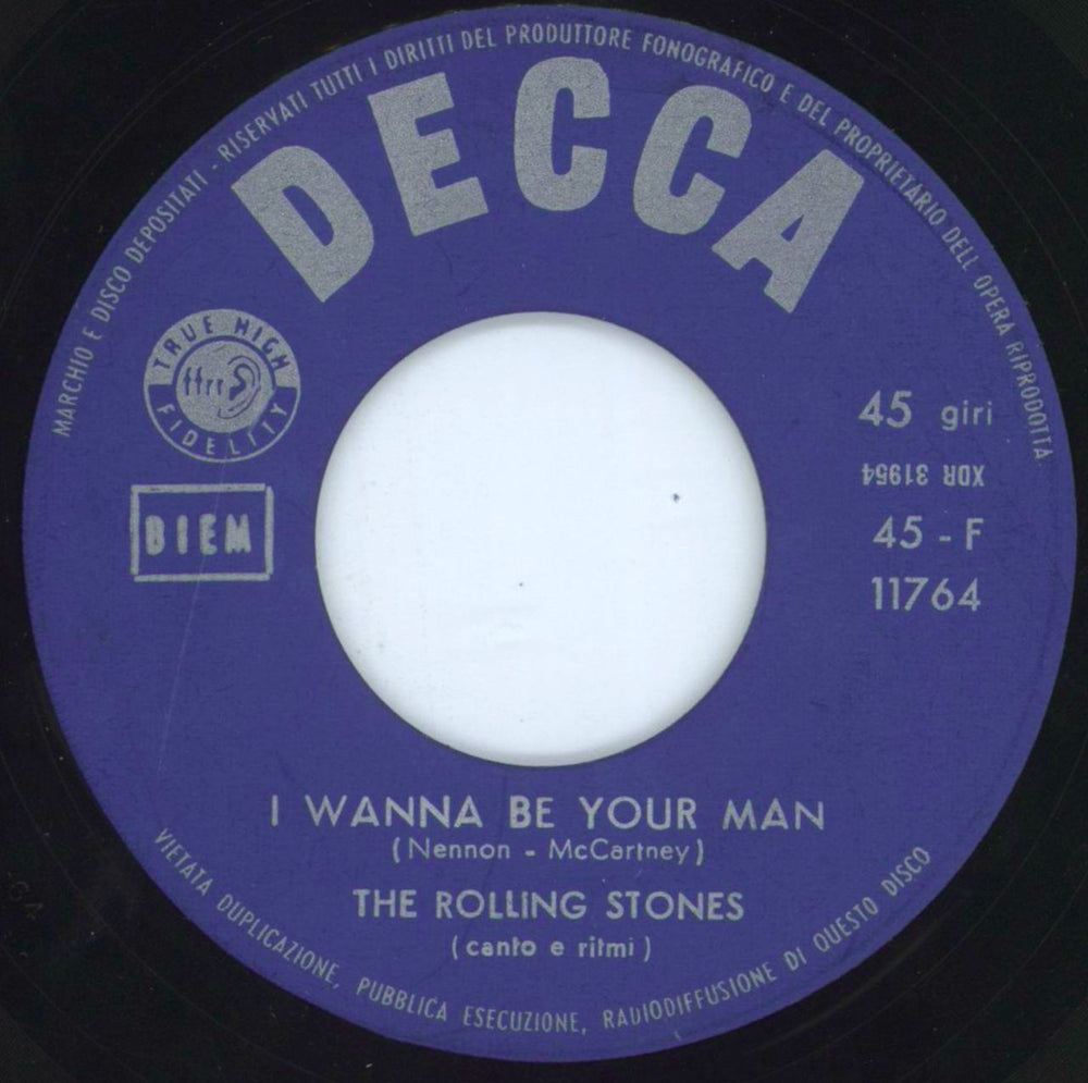 The Rolling Stones I Wanna Be Your Man - Blue & Green p/s Italian 7" vinyl single (7 inch record / 45) ROL07IW804499