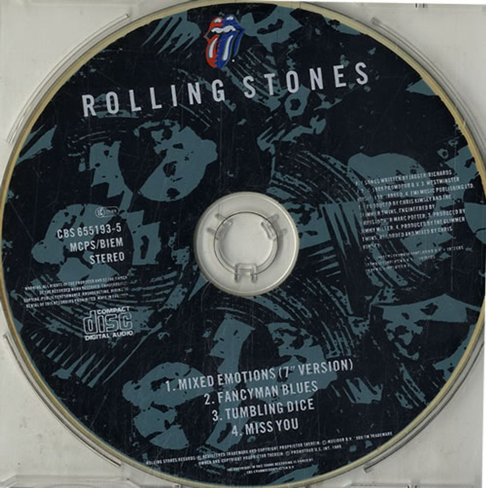 The Rolling Stones Mixed Emotions - Clear Jewel Case UK CD single (CD5 / 5") 655193-5