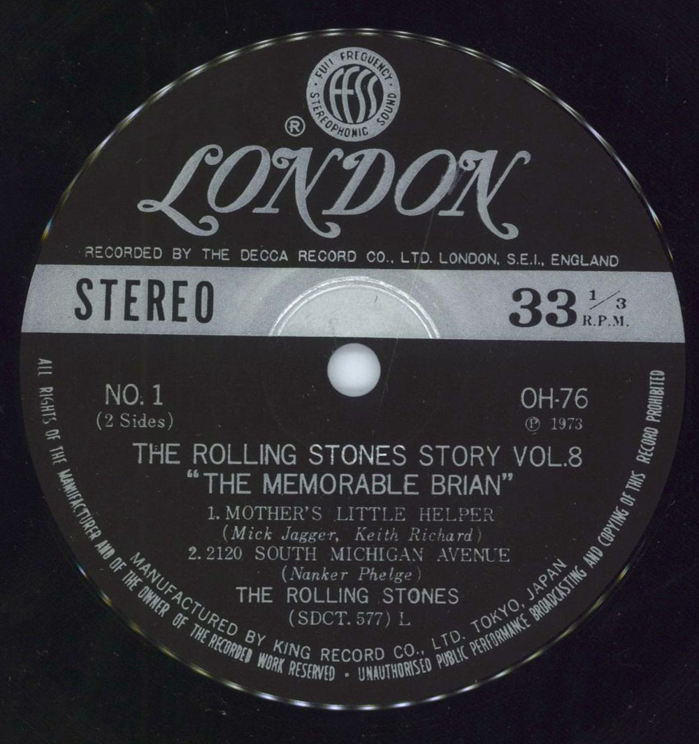 The Rolling Stones OH / The Rolling Stones Story Vol.8 "The Memorable Brian" Japanese 7" vinyl single (7 inch record / 45) ROL07OH796903