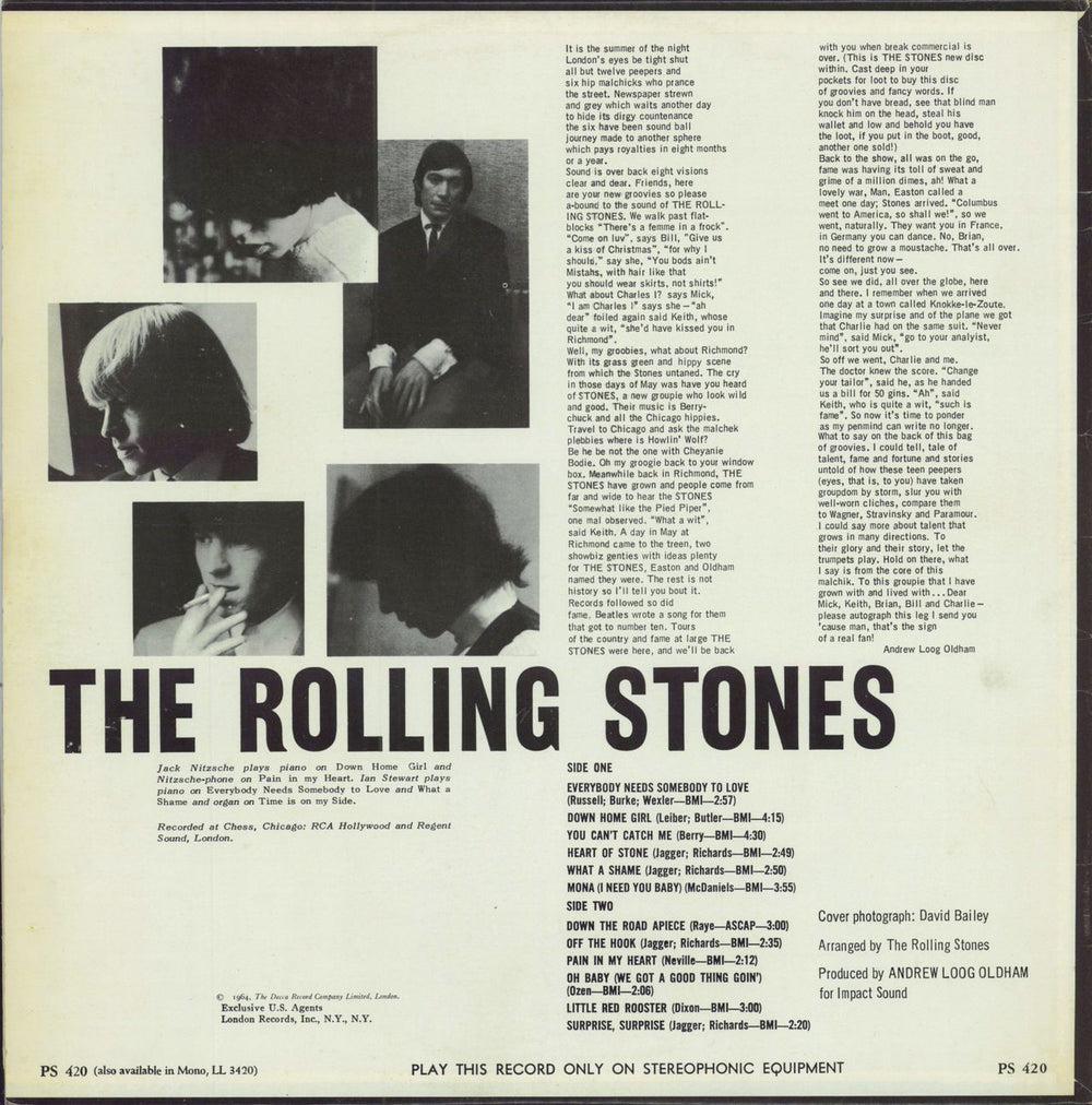 The Rolling Stones The Rolling Stones, Now! Canadian vinyl LP album (LP record)