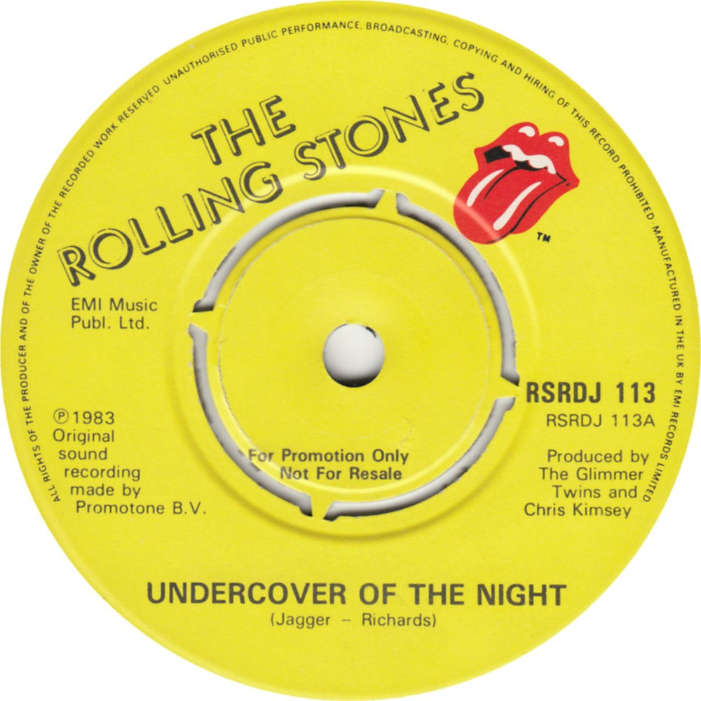 The Rolling Stones Undercover Of The Night - One Sided UK Promo 7" vinyl single (7 inch record / 45) RSRDJ113