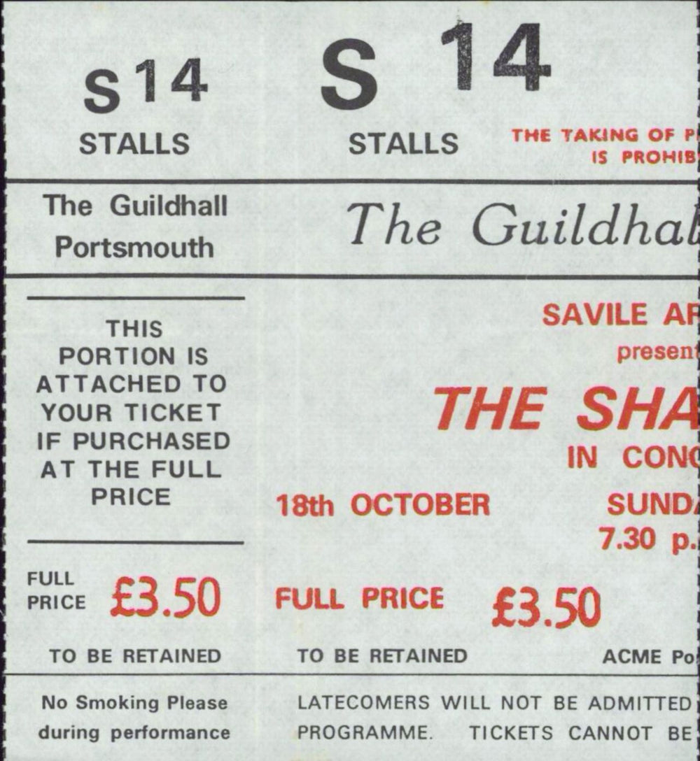 The Shadows In Concert 1981 + Ticket Stub UK tour programme