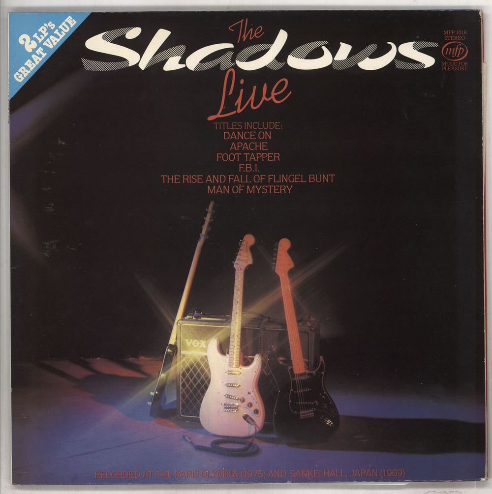 The Shadows The Shadows Live - Gatefold Sleeve UK 2-LP vinyl record set (Double LP Album) MFP1018