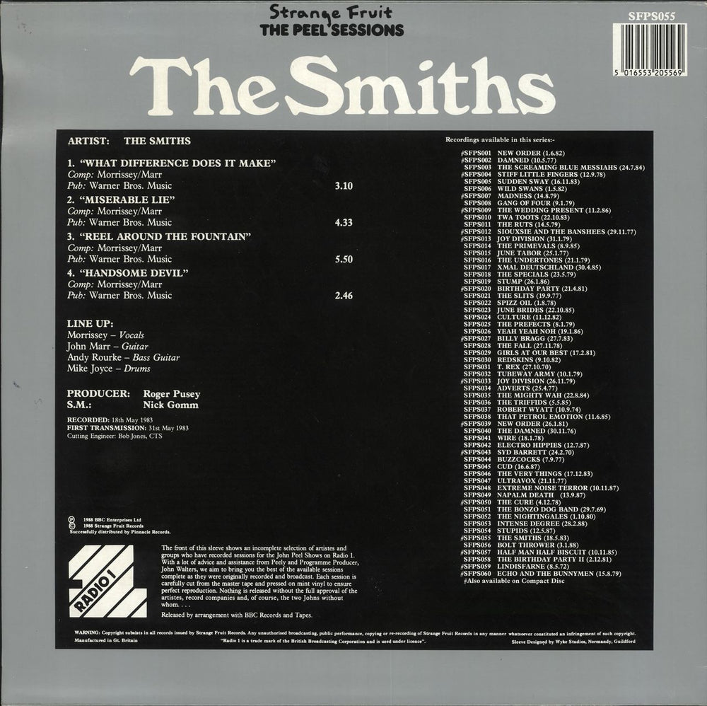 The Smiths The Peel Sessions UK 12" vinyl single (12 inch record / Maxi-single) 5016553205569