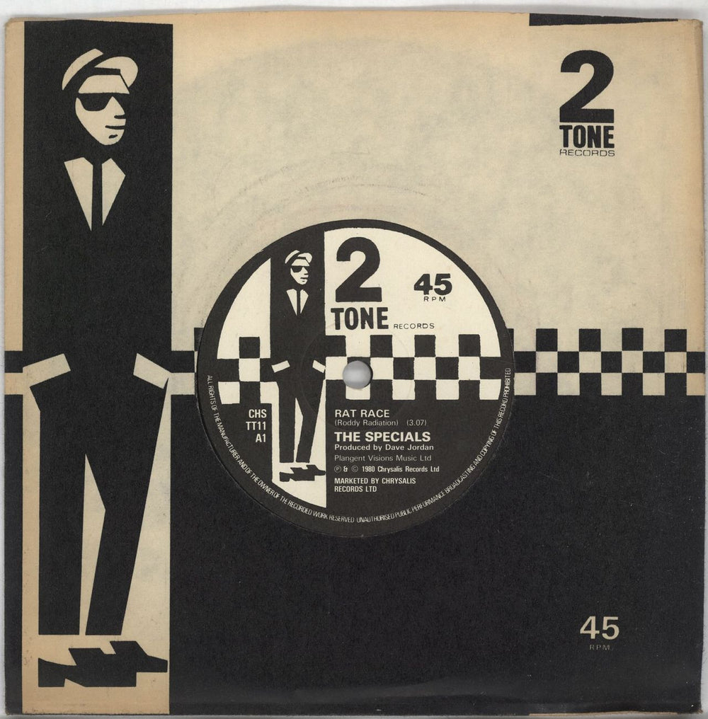 The Specials Rat Race - Paper labels UK 7" vinyl single (7 inch record / 45) CHSTT11