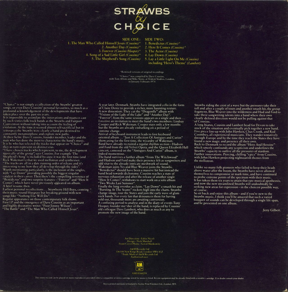 The Strawbs Strawbs By Choice UK vinyl LP album (LP record)