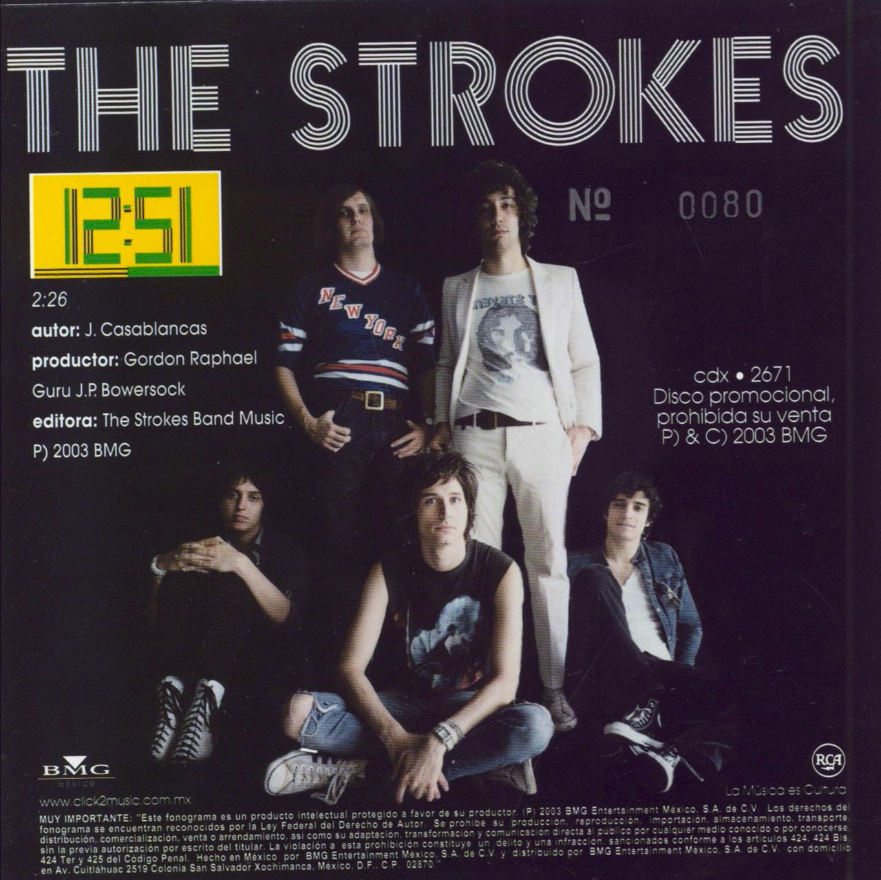 The Strokes 12:51 - Mexican Promo Mexican Promo CD single