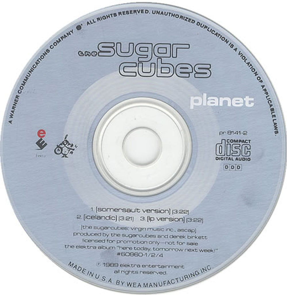 The Sugarcubes Planet US Promo CD single (CD5 / 5") PR8141-2