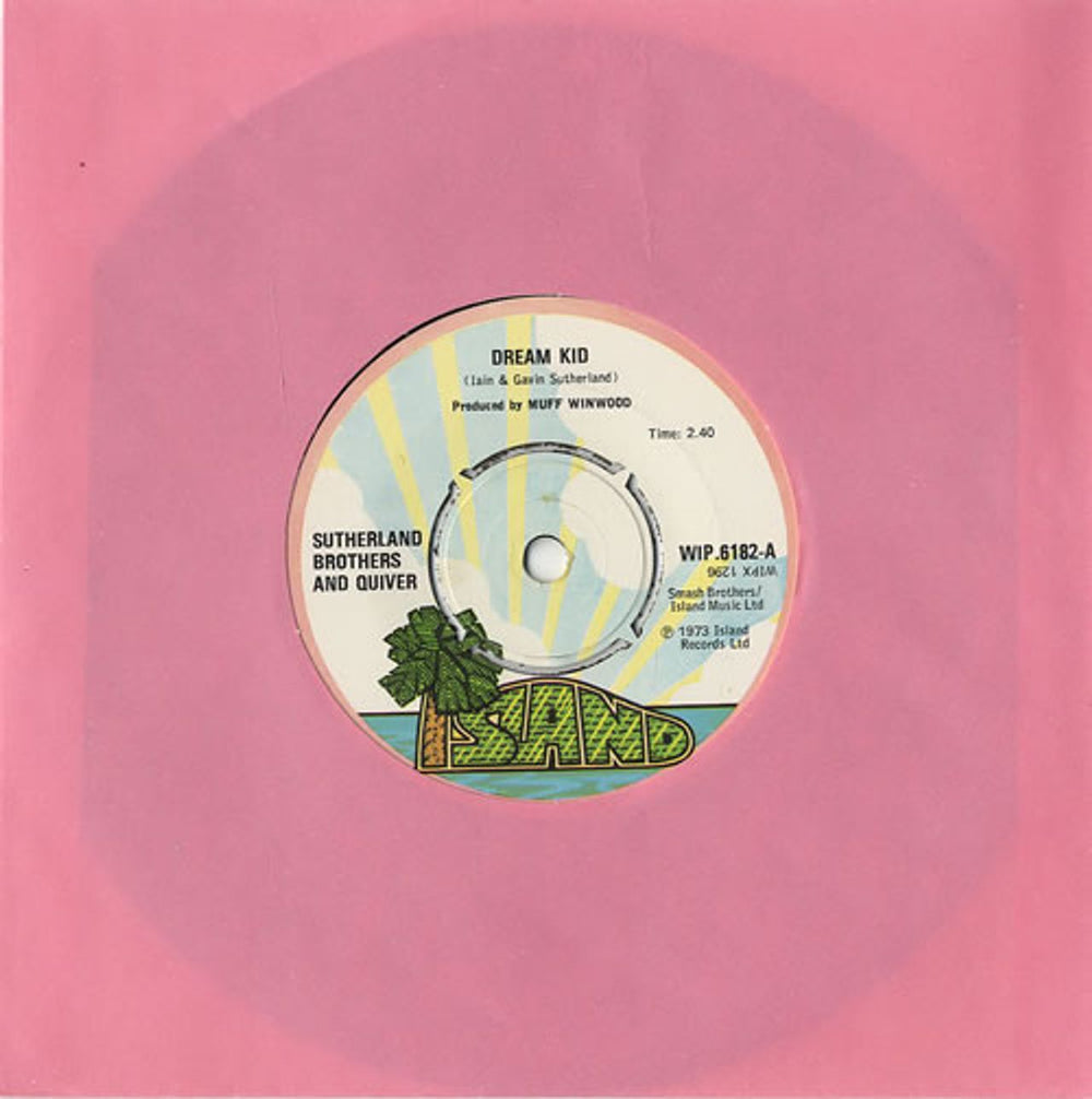 The Sutherland Brothers & Quiver Dream Kid UK 7" vinyl single (7 inch record / 45) WIP.6182