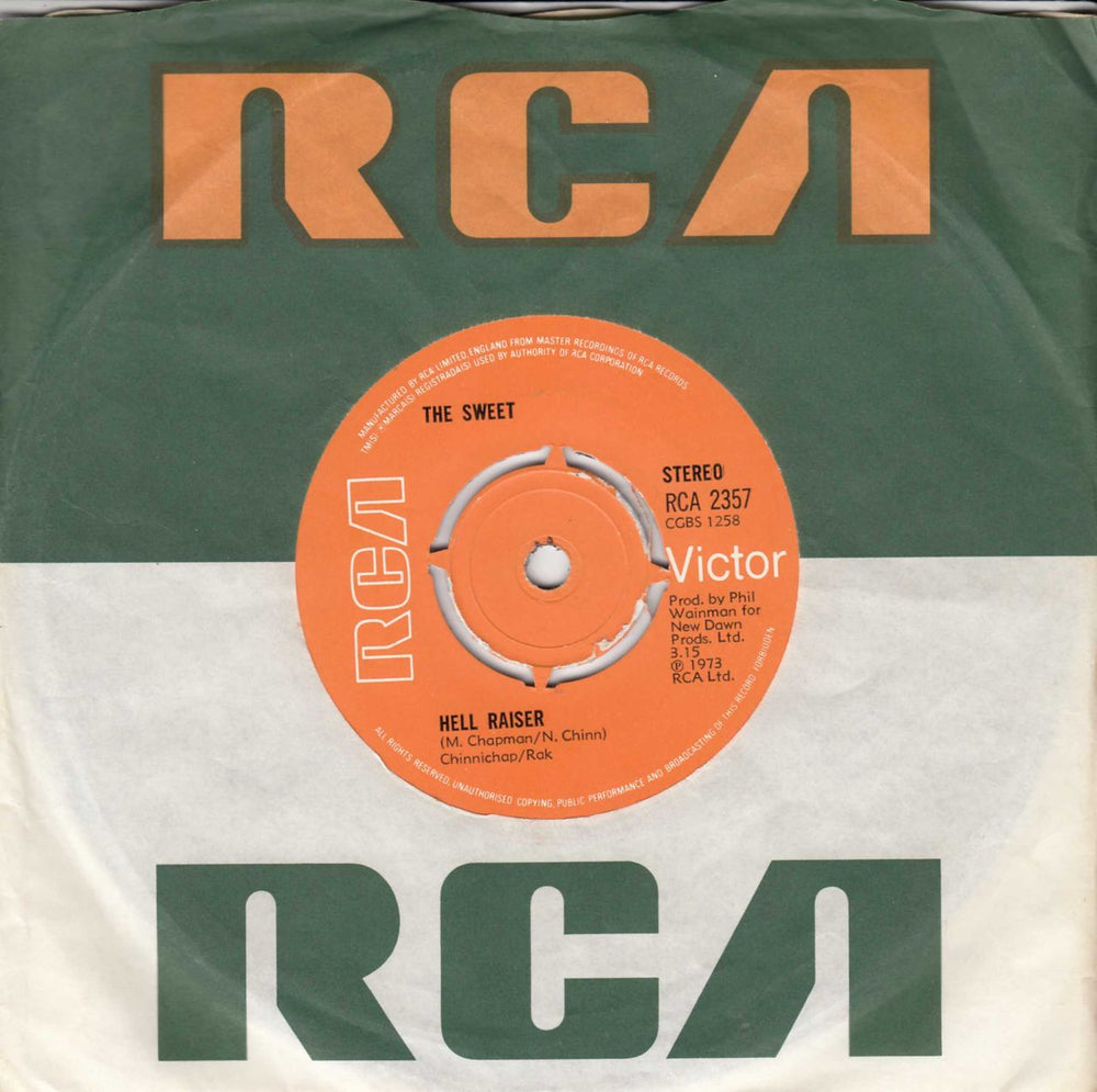 The Sweet Hell Raiser UK 7" vinyl single (7 inch record / 45) RCA2357