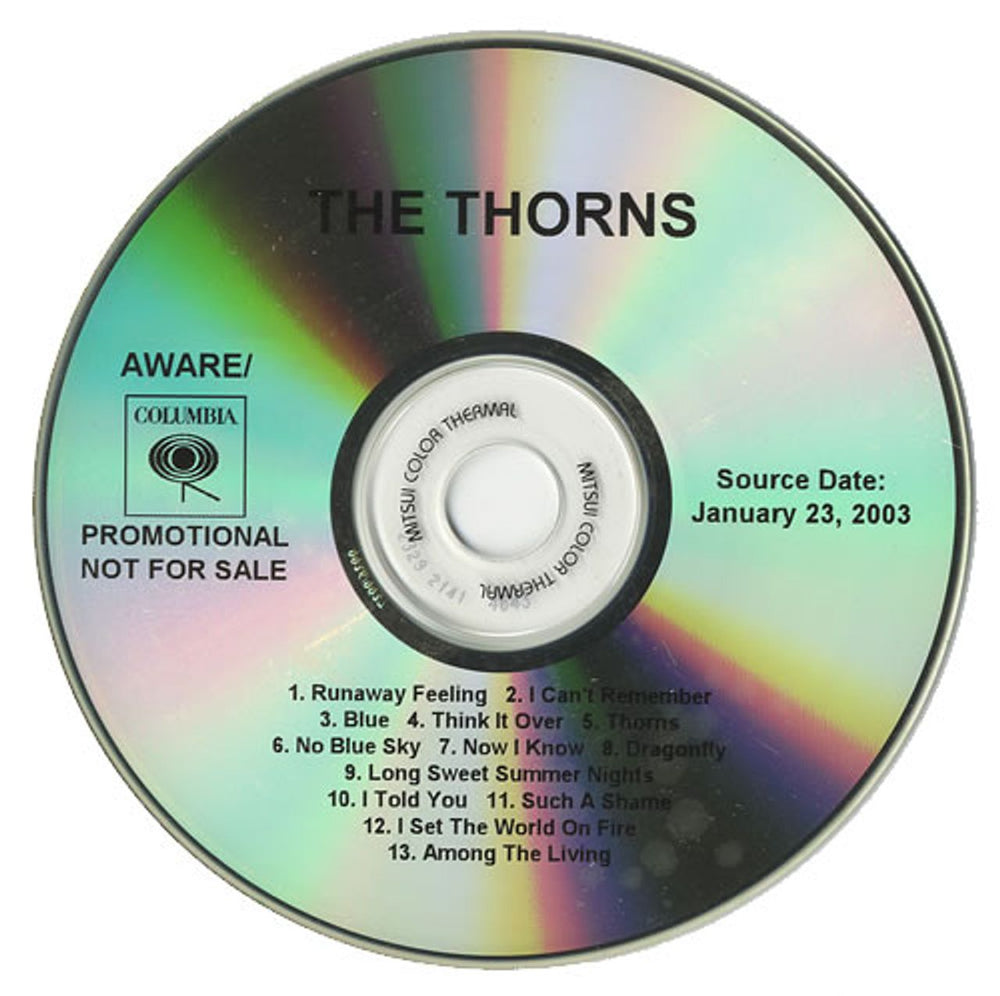 The Thorns The Thorns US Promo CD-R acetate CDR ACETATE