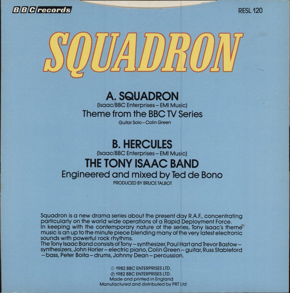 The Tony Isaac Band Squadron UK 7" vinyl single (7 inch record / 45) 4IH07SQ784744