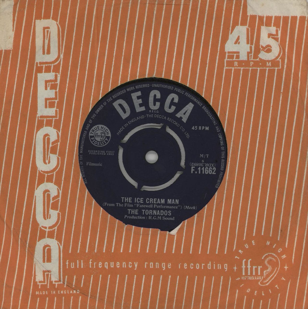 The Tornados The Ice Cream Man UK 7" vinyl single (7 inch record / 45) F.11662