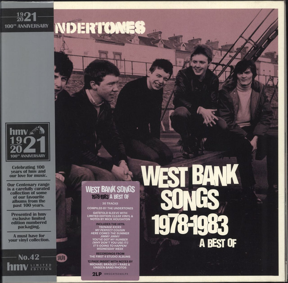 The Undertones West Bank Songs 1978-1983 A Best Of: HMV 100th - Clear Vinyl UK 2-LP vinyl record set (Double LP Album) SALVO426DLP