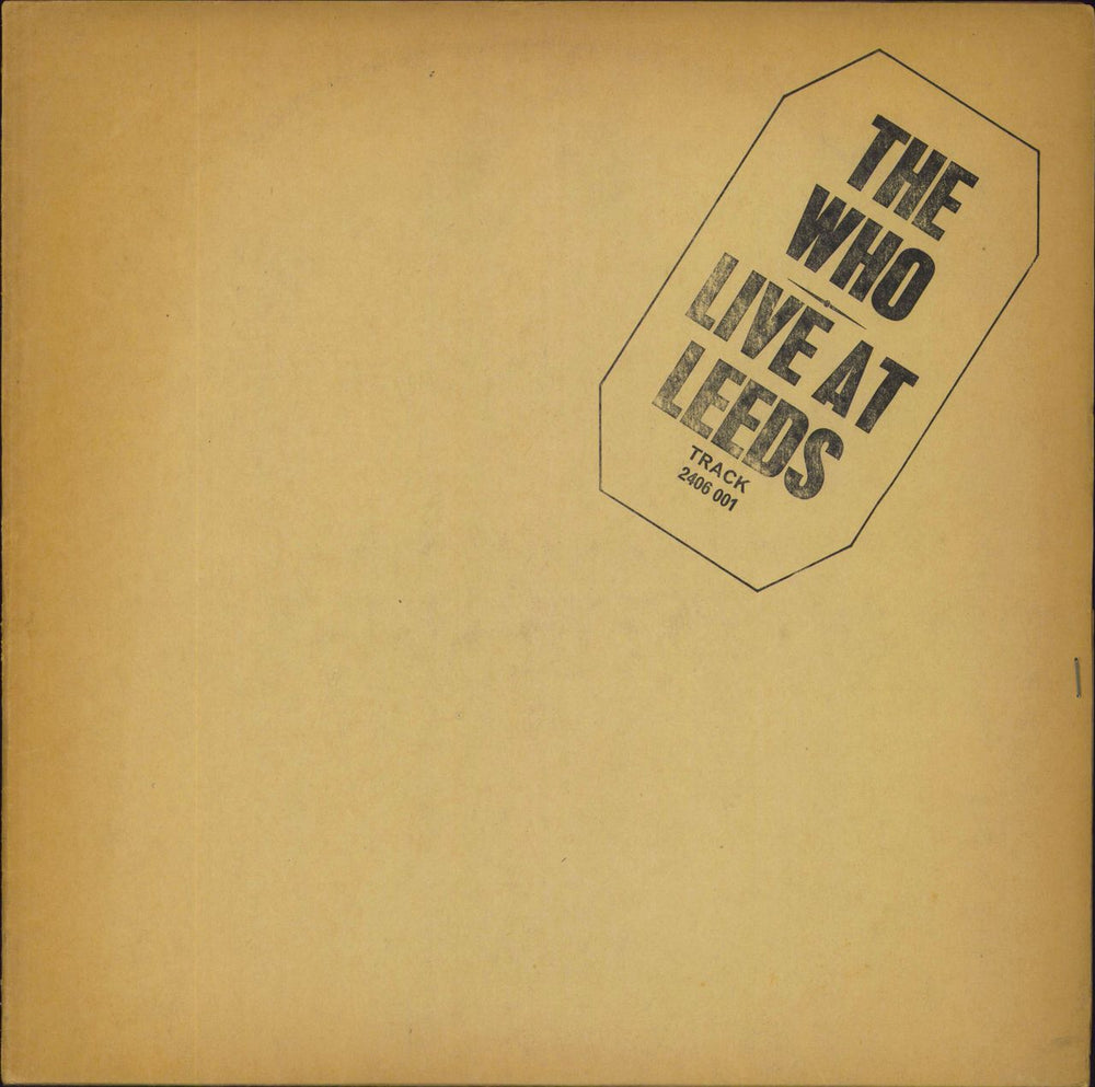 The Who Live At Leeds - 1st Black - Complete - Tuesday Poster - VG UK vinyl LP album (LP record) 2406001