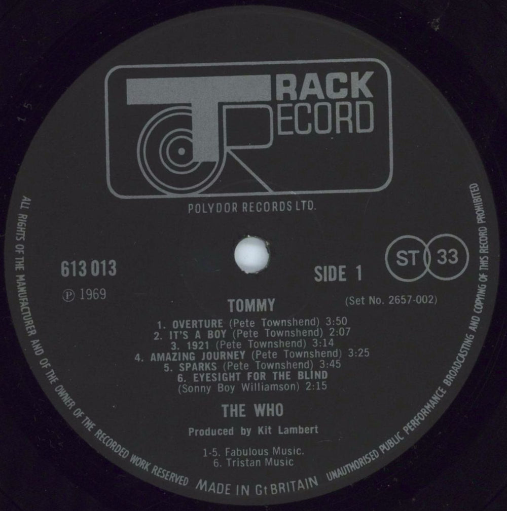 The Who Tommy - 2nd [1st p/s] UK 2-LP vinyl record set (Double LP Album) WHO2LTO813664