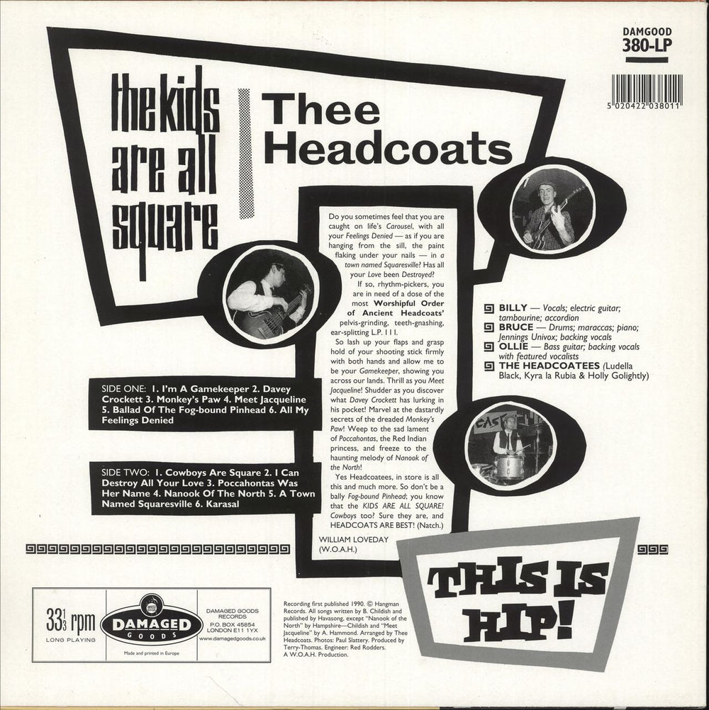 Thee Headcoats The Kids Are All Square - This Is Hip! UK vinyl LP album (LP record) 5020422038011