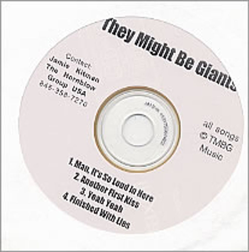 They Might Be Giants Man It's Loud In Here US Promo CD-R acetate CD ACETATE