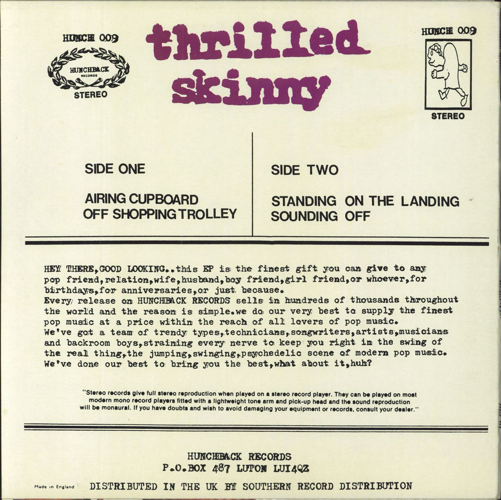 Thrilled Skinny Not Half An EP UK 12" vinyl single (12 inch record / Maxi-single)