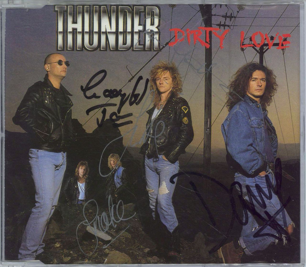 Thunder Dirty Love - Autographed UK CD single (CD5 / 5") CDEM126