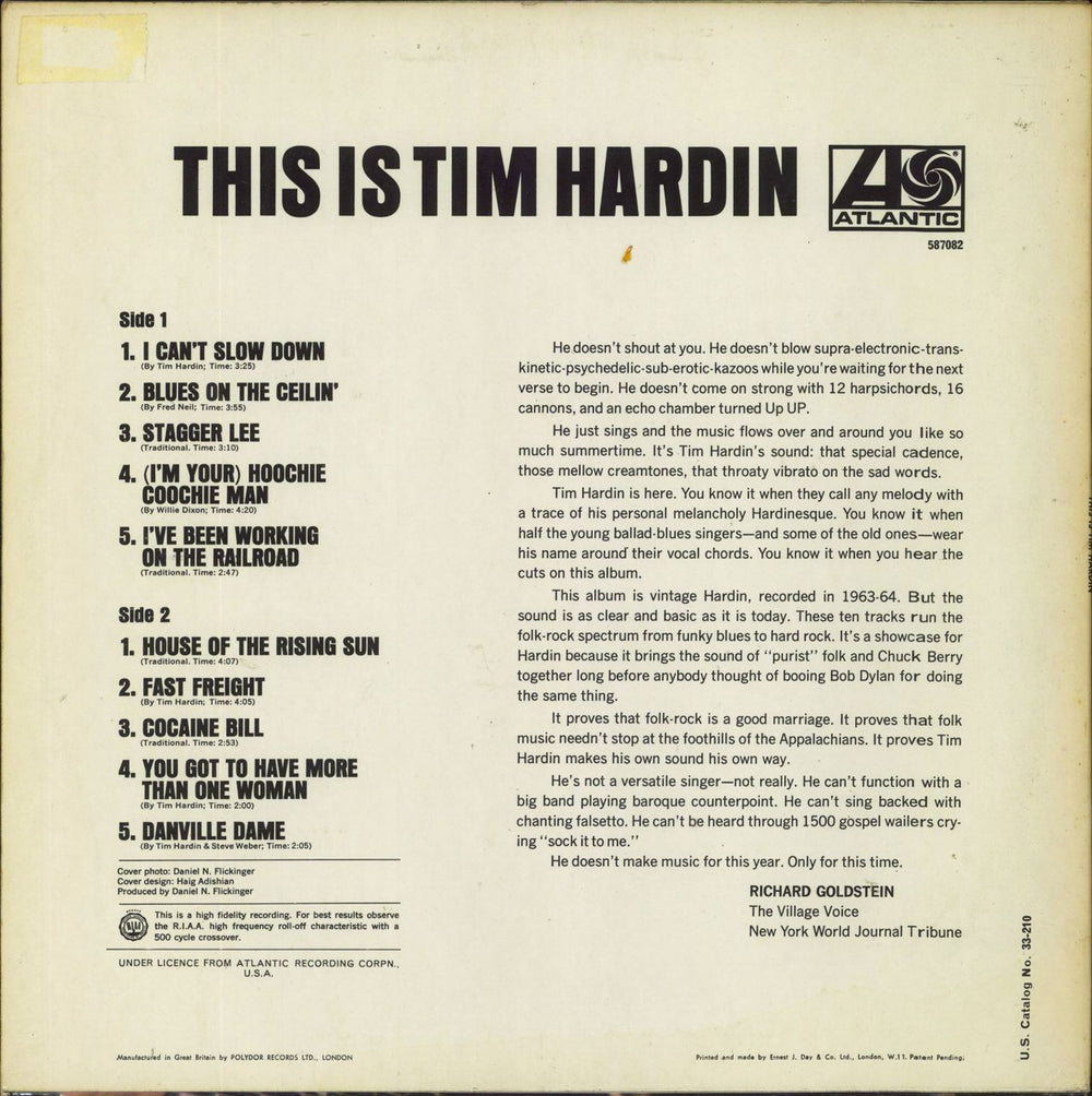 Tim Hardin This Is - EX UK vinyl LP album (LP record)