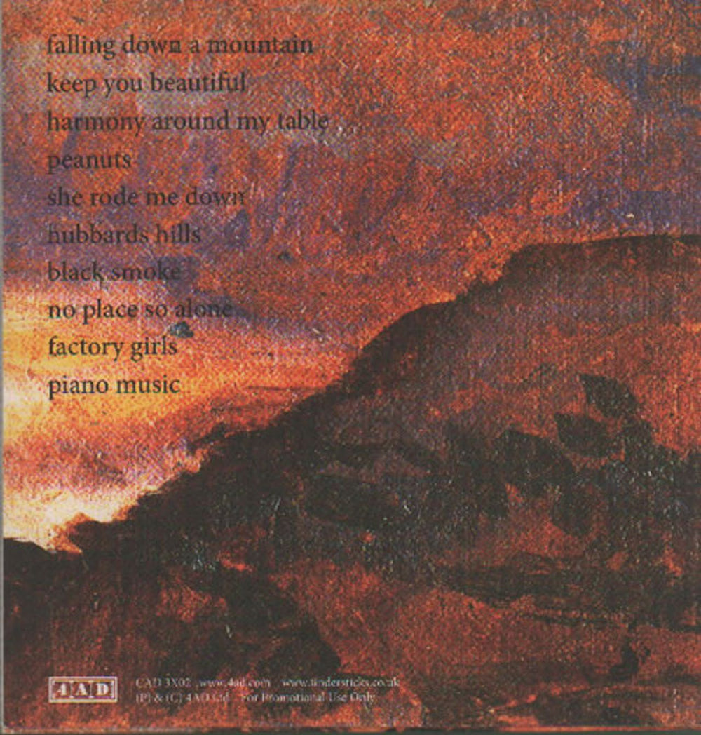 Tindersticks Falling Down A Mountain UK Promo CD album (CDLP) TNDCDFA634099