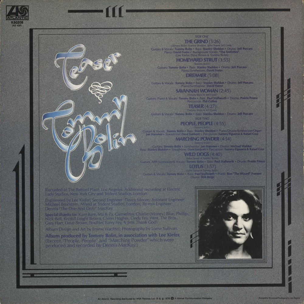 Tommy Bolin Teaser UK vinyl LP album (LP record)