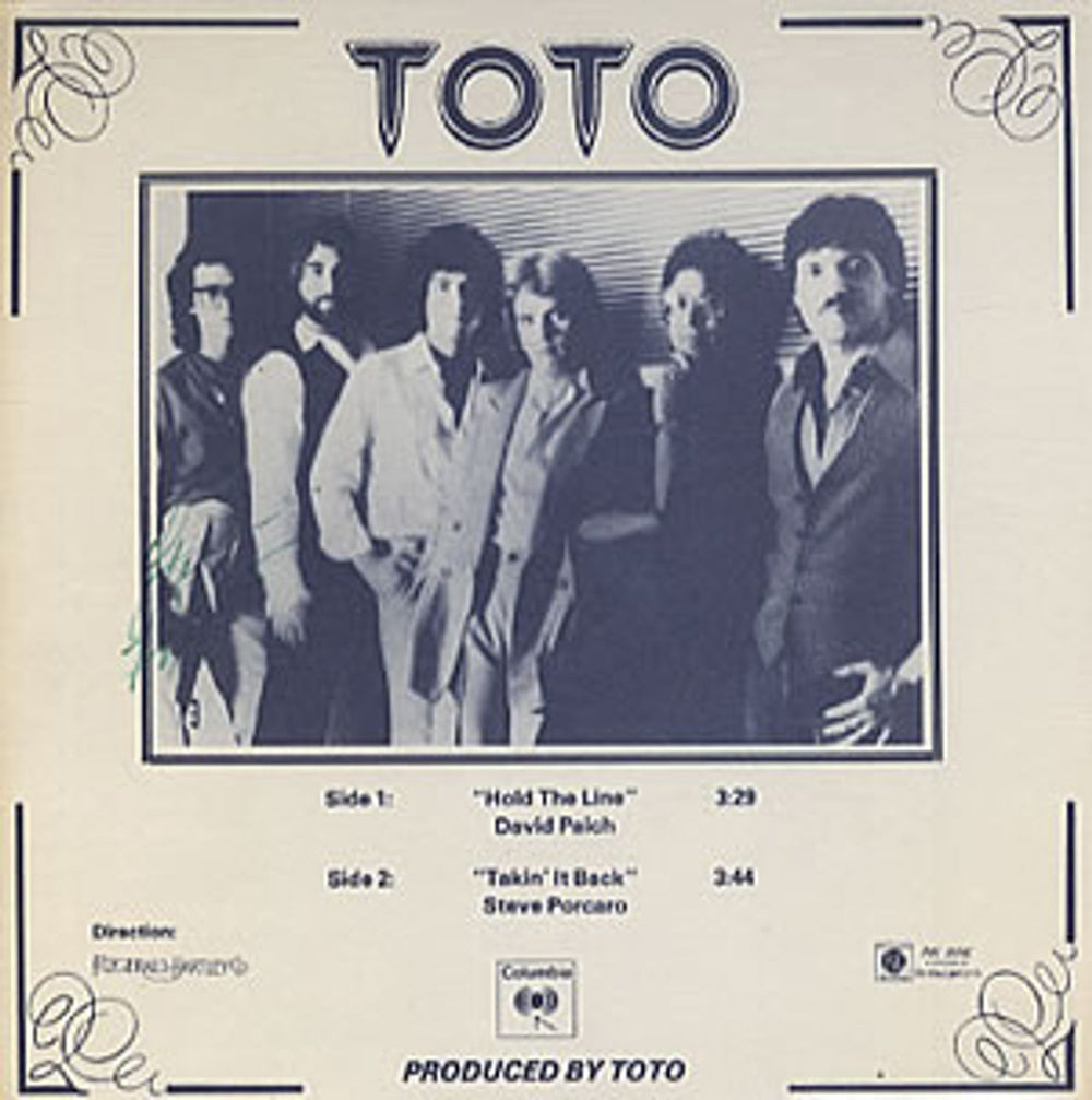 Toto Hold The Line + Back Insert US 7" vinyl picture disc (7 inch picture disc single) TOT7PHO255322