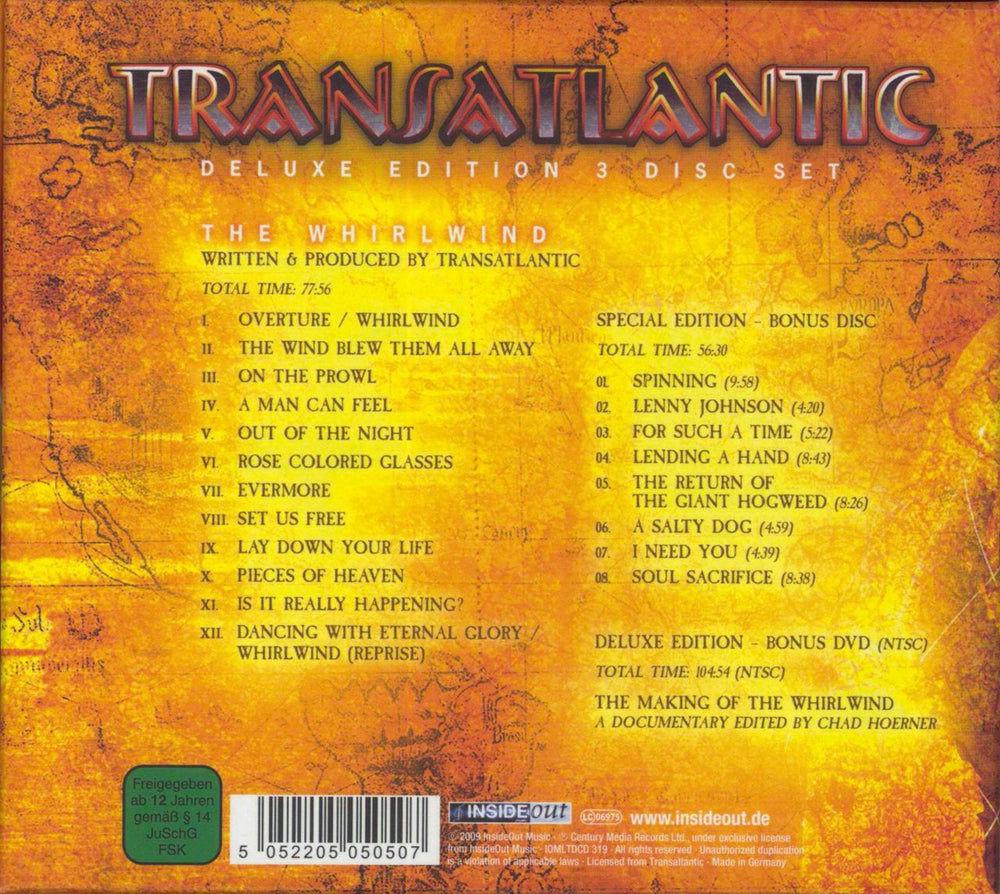 Transatlantic The Whirlwind UK 3-disc CD/DVD Set