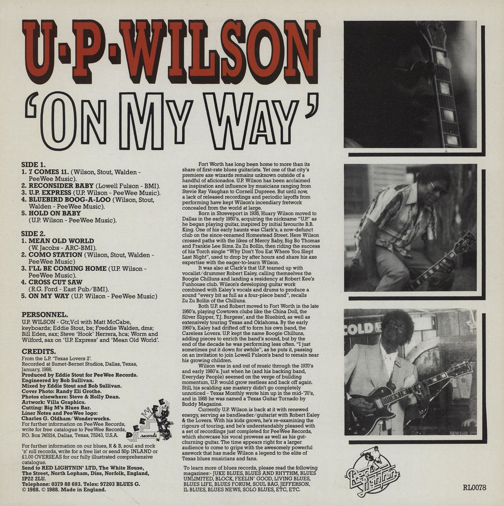 U.P. Wilson On My Way UK vinyl LP album (LP record)