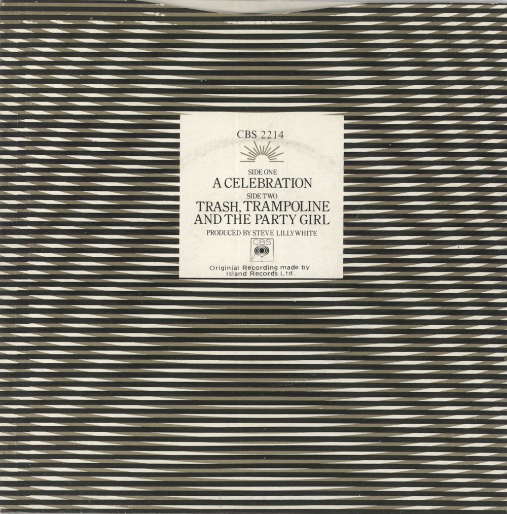 U2 A Celebration - Black Label Irish 7" vinyl single (7 inch record / 45)