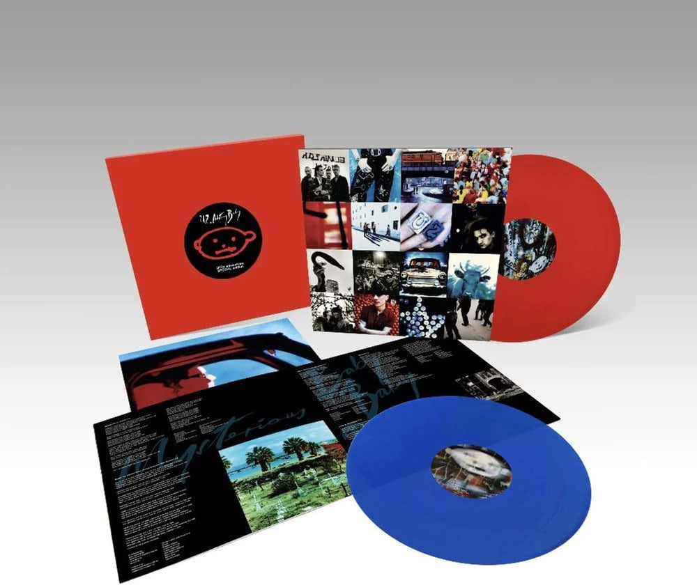 U2 Achtung Baby - Red & Blue Vinyl - 'Solarized Red Band' Cover Art - Sealed UK 2-LP vinyl record set (Double LP Album) U28AB30