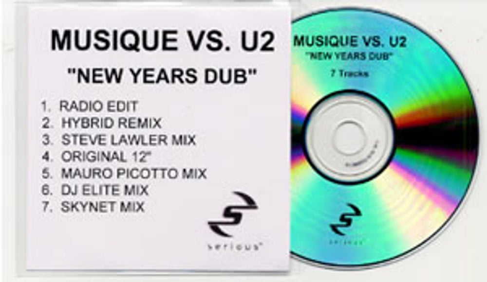 U2 New Years Dub UK Promo CD-R acetate CD ACETATE