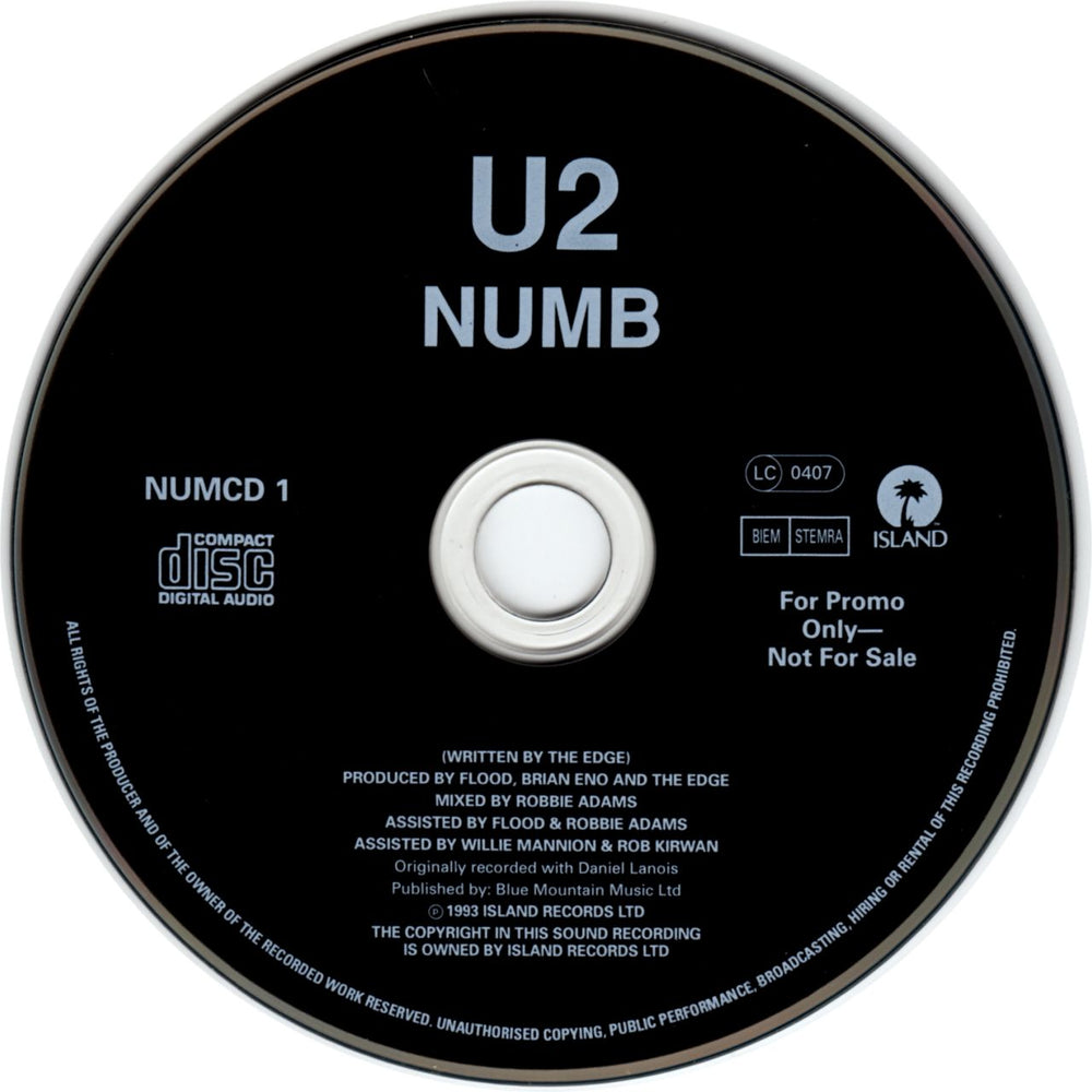 U2 Numb - Rare Promo UK Promo CD single (CD5 / 5")