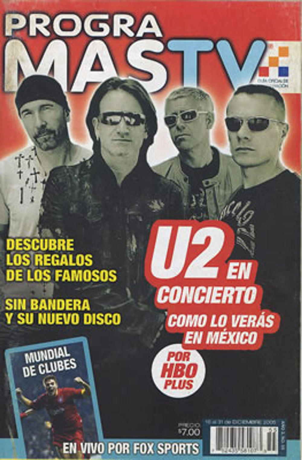 U2 Progra Mas TV Mexican memorabilia TV GUIDE