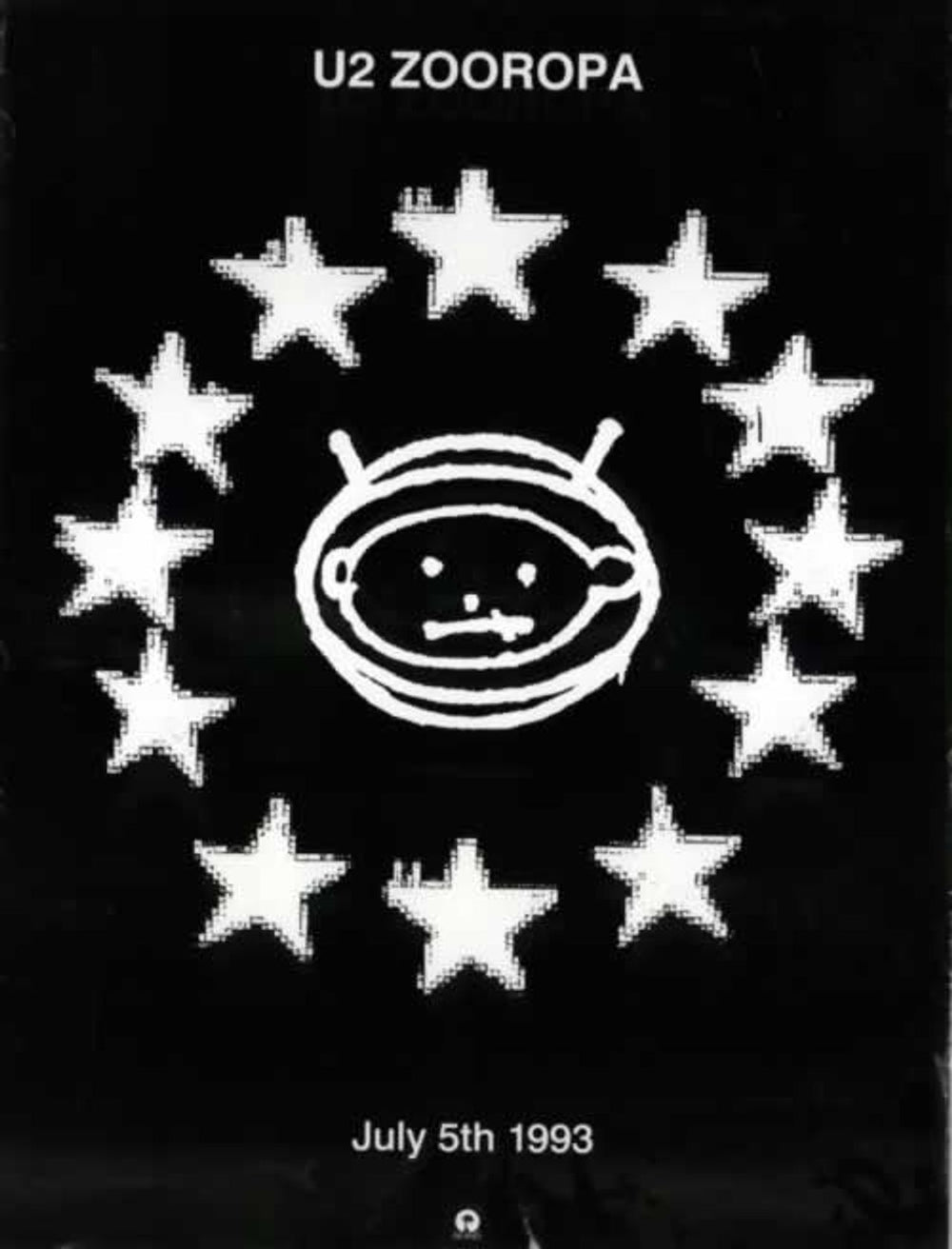 U2 Zooropa - July 5th 1993 UK Promo poster 20" X 15