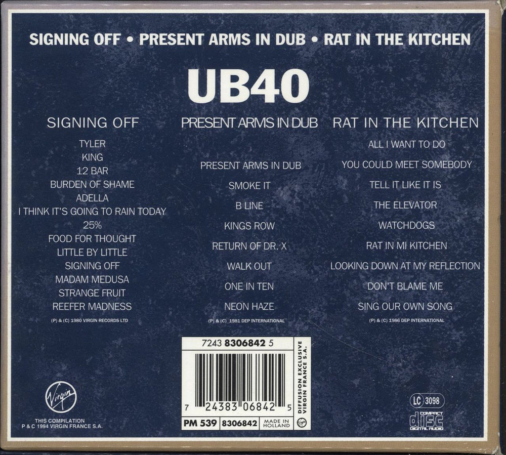 UB40 Coffret 3 Compact Discs Dutch box set 724383068425