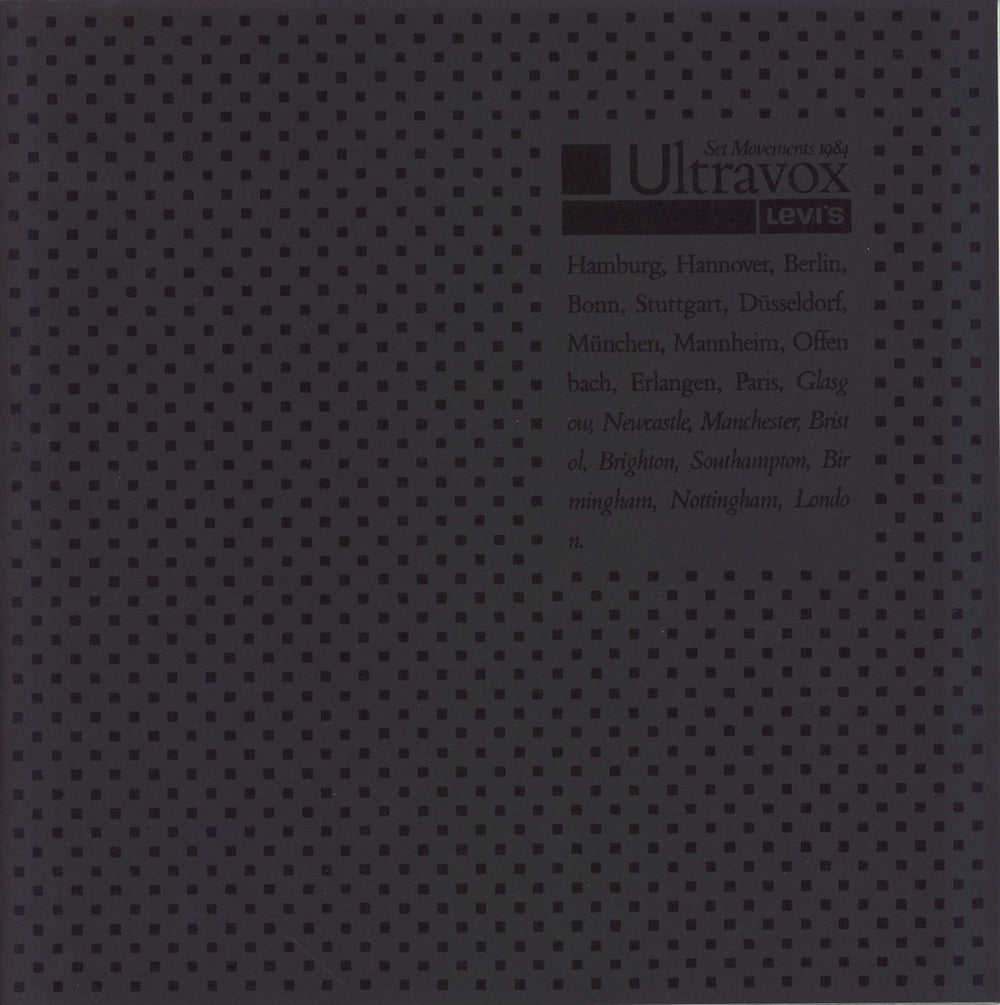 Ultravox Set Movements 1984 - Autographed UK tour programme TOUR PROGRAMME