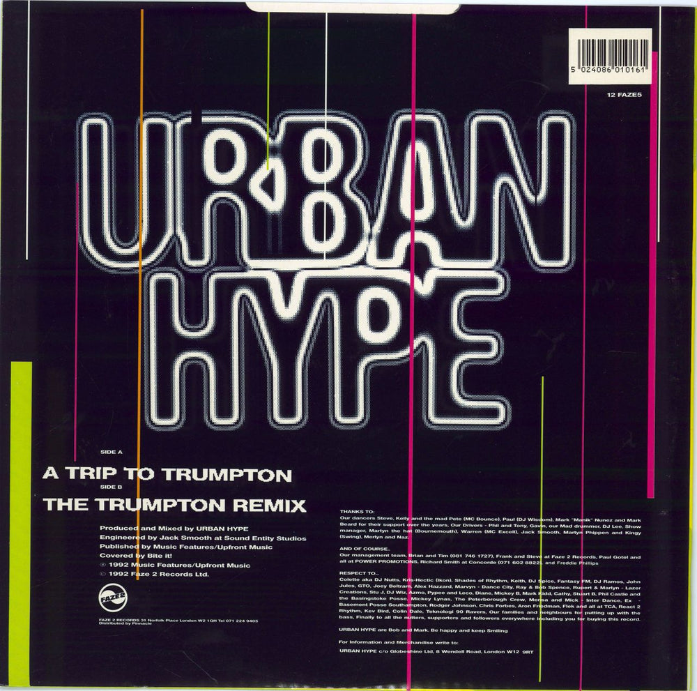 Urban Hype A Trip To Trumpton - yellow p/s UK 12" vinyl single (12 inch record / Maxi-single) 5024086010161