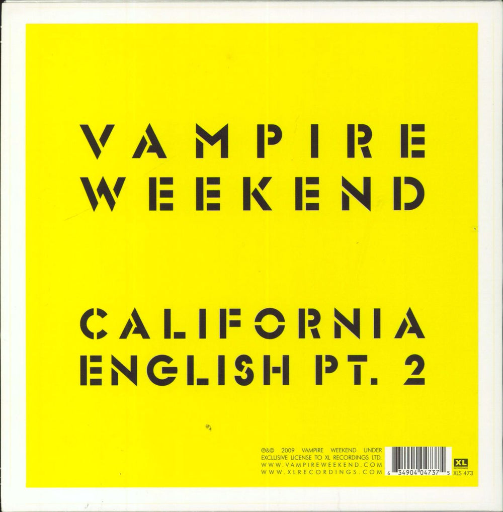 Vampire Weekend Cousins US 7" vinyl single (7 inch record / 45) 634904047375