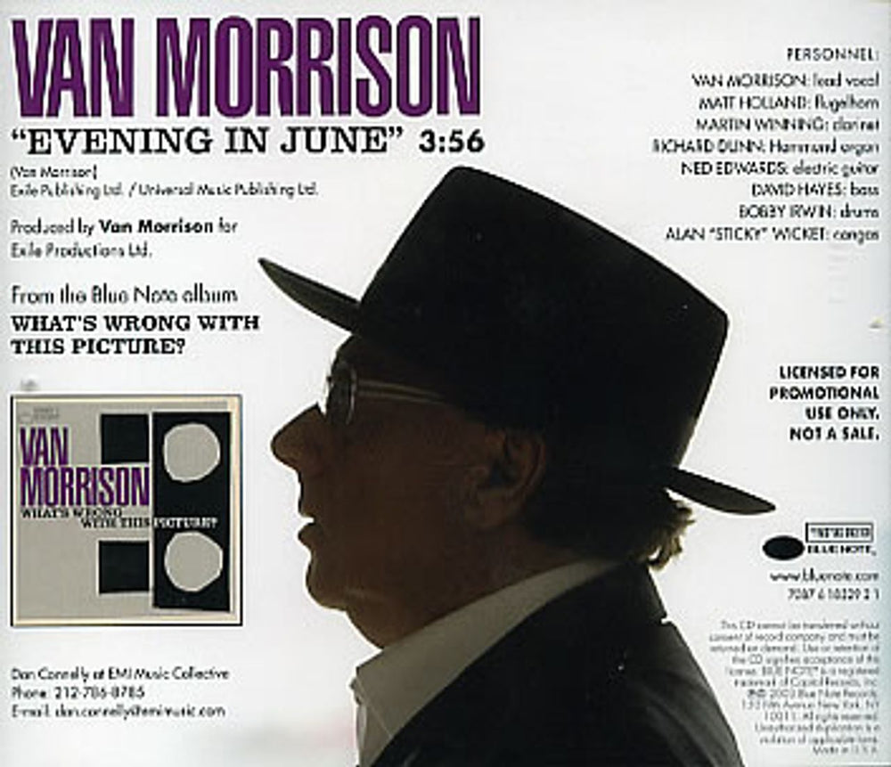 Van Morrison Evening In June US Promo CD single (CD5 / 5") VMOC5EV285572