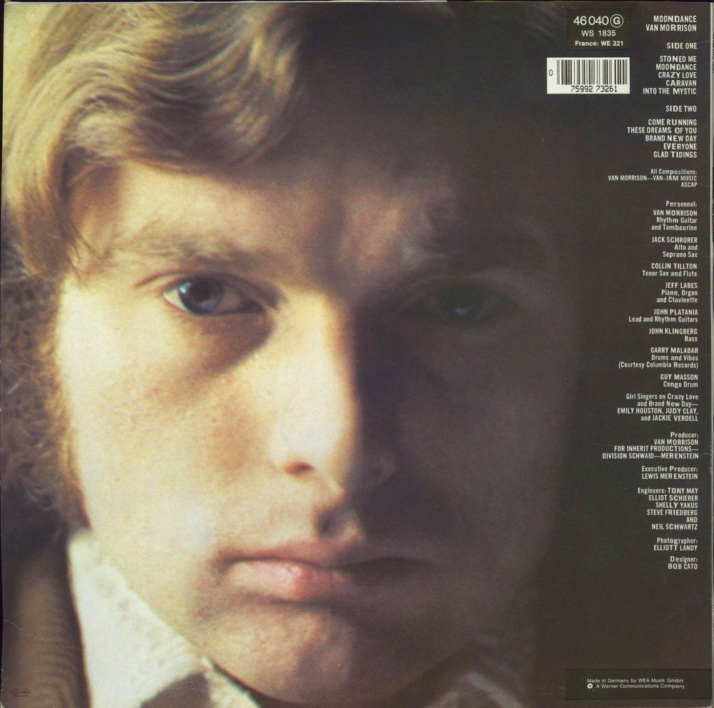 Van Morrison Moondance - barcoded p/s German vinyl LP album (LP record) 075992732611