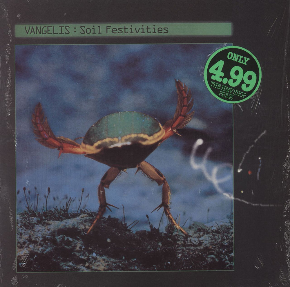 Vangelis Soil Festivities - stickered shrink UK vinyl LP album (LP record) POLH11