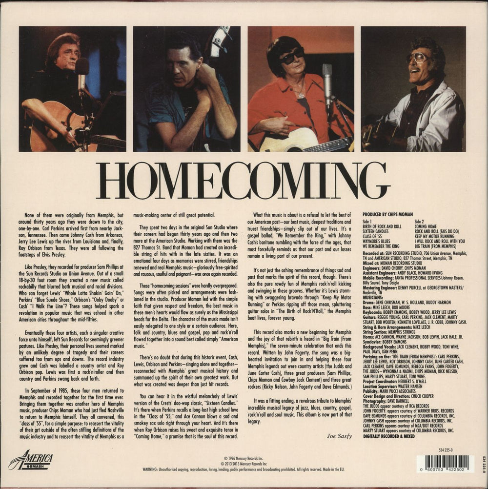 Various-50s/Rock & Roll/Rockabilly Class Of '55: Memphis Rock & Roll Homecoming - 180gm UK vinyl LP album (LP record) 600753422502