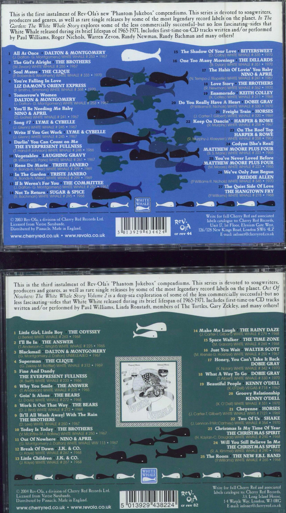 Various-60s & 70s The White Whale Story Volumes 1 & 2 - In The Garden/ Out Of Nowhere UK 2 CD album set (Double CD)