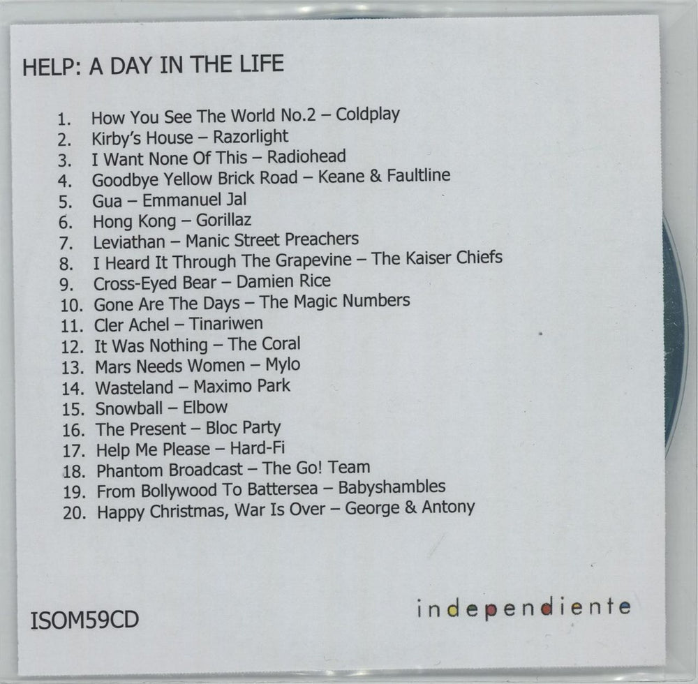 Various Artists Help: A Day In The Life UK Promo CD album (CDLP) CD-R