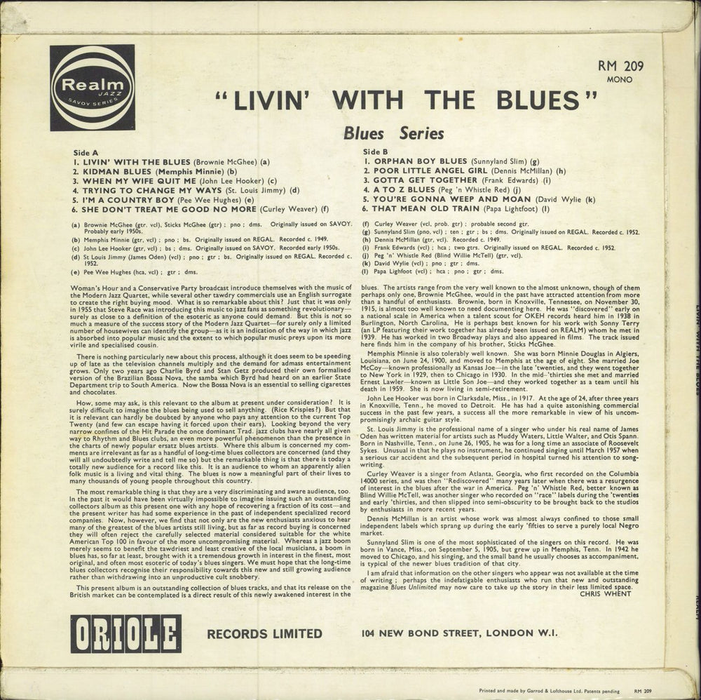 Various-Blues & Gospel Livin' With The Blues - EX UK vinyl LP album (LP record)