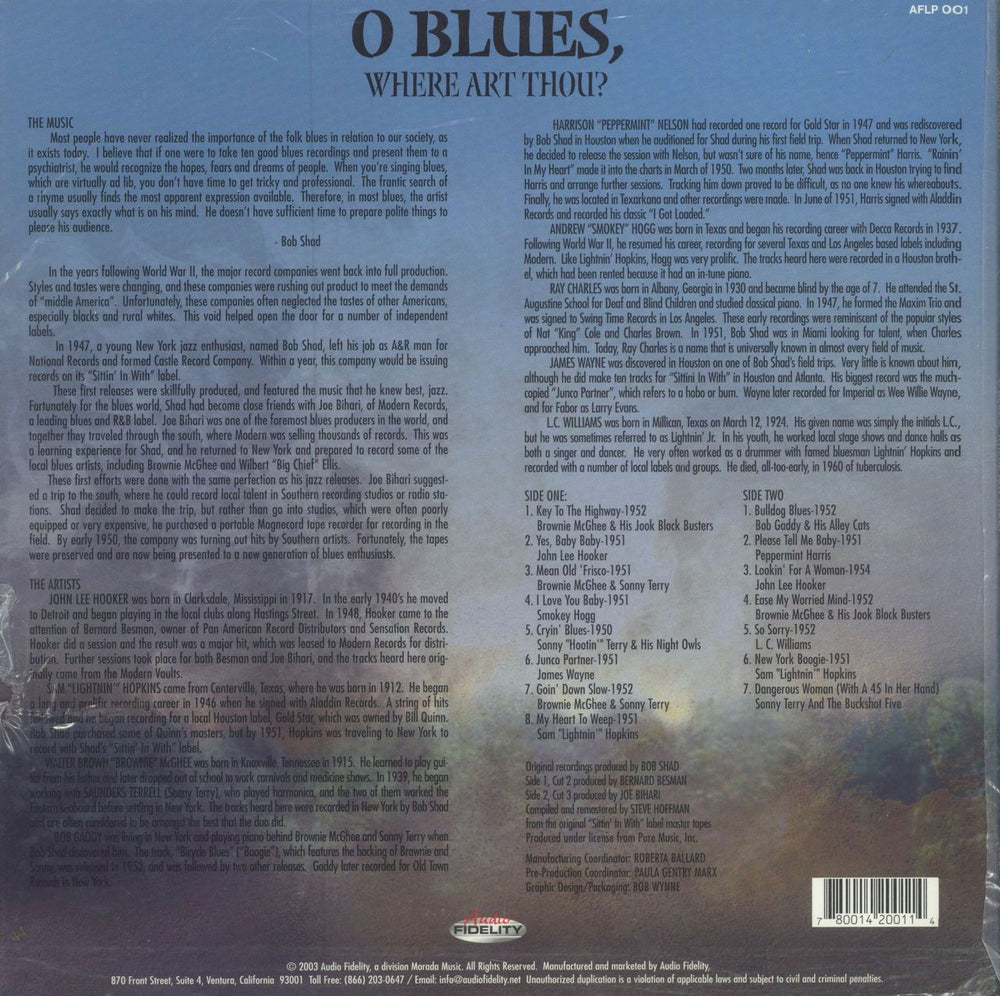 Various-Blues & Gospel O Blues, Where Art Thou? US vinyl LP album (LP record) 780014200114