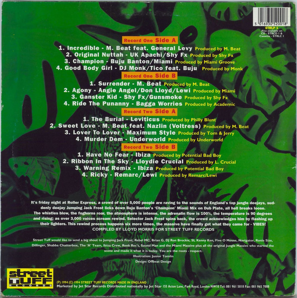 Various-Drum & Bass Jungle Jungle Hits Volume 1 UK 2-LP vinyl record set (Double LP Album) 5016930520018