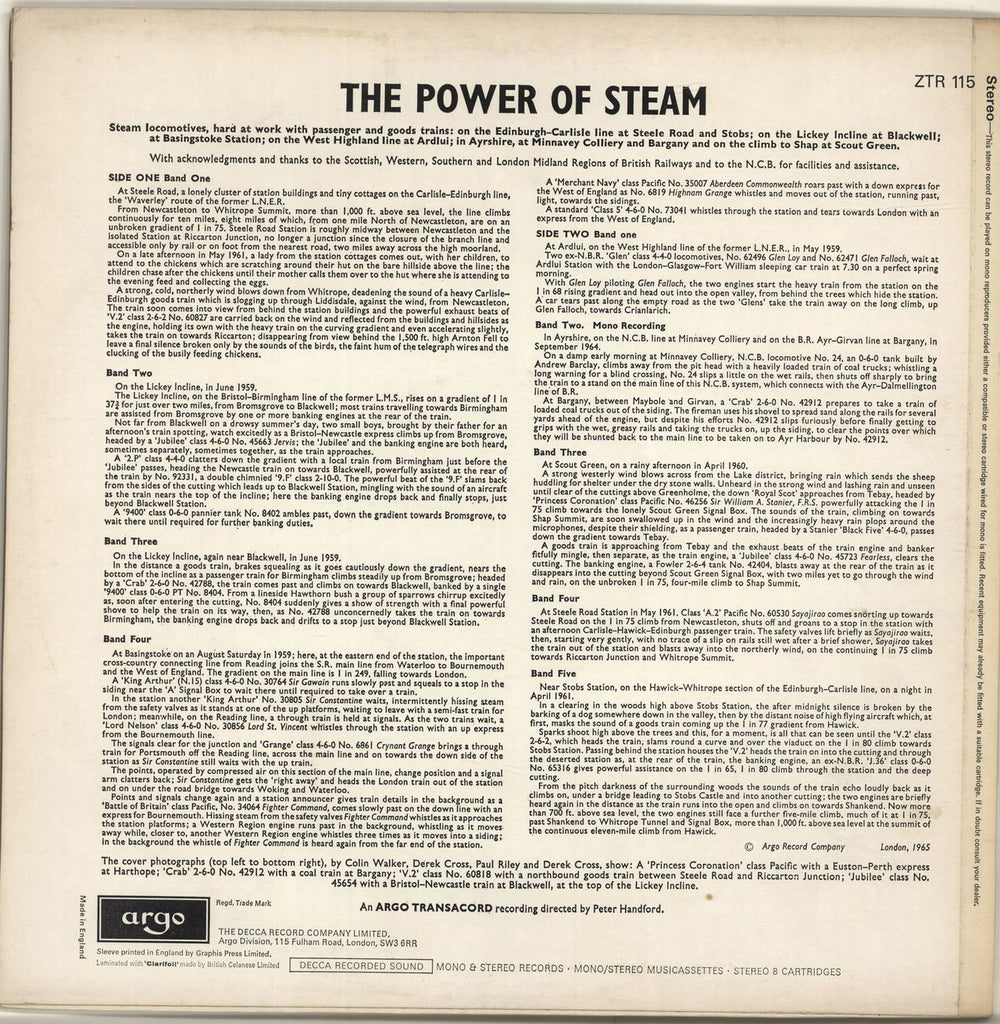 Various-Trains The Power Of Steam UK vinyl LP album (LP record)